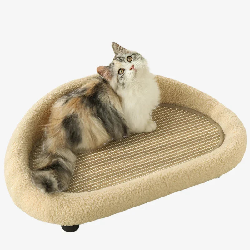 2-in-1 Warm Cat Bed & Scratching Cushion